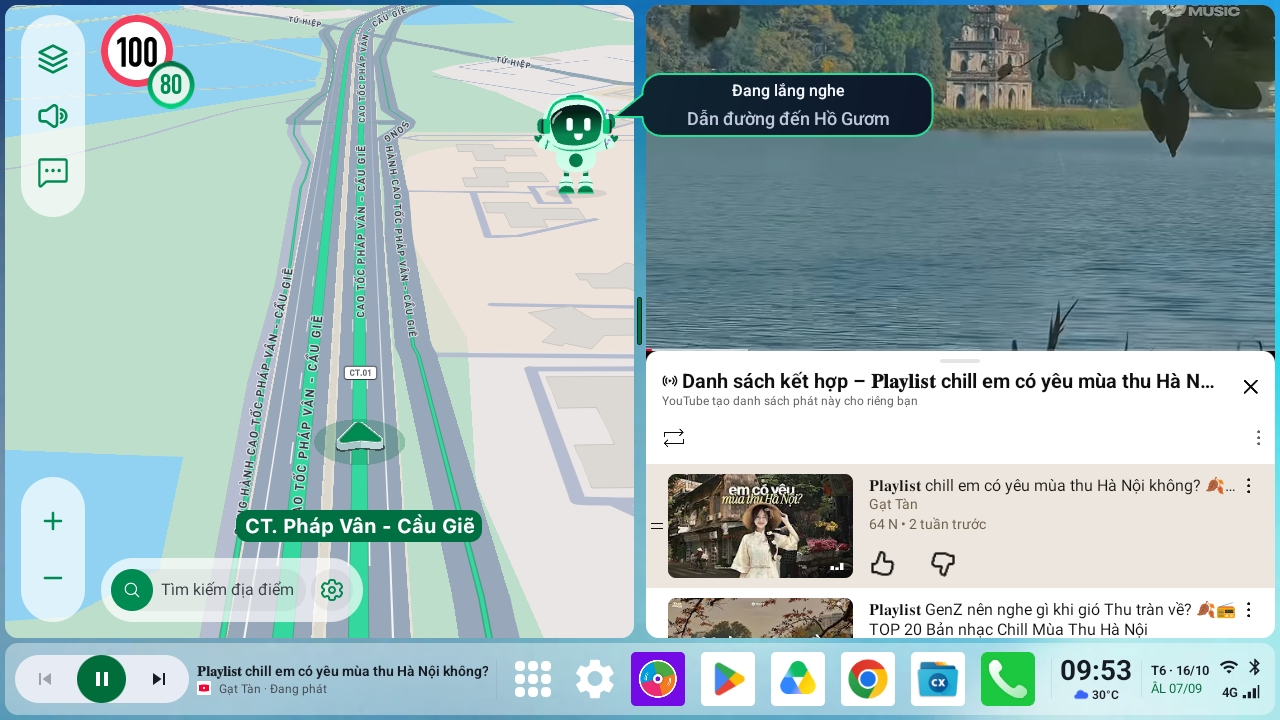 Giao diện GOFAST trên màn hình DVD Android