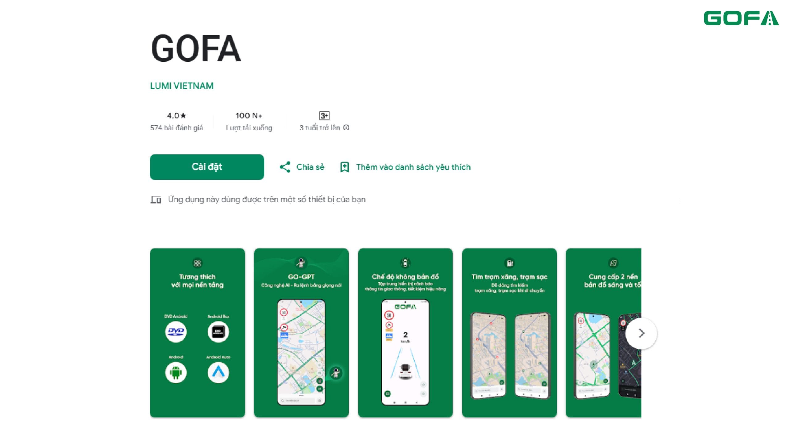 Tải và dử dụng GOFA trên Android