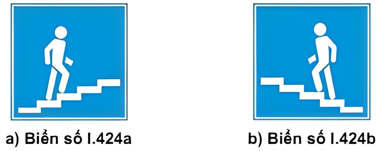 Biển số I.424 (a,b) "Cầu vượt qua đường cho người đi bộ"