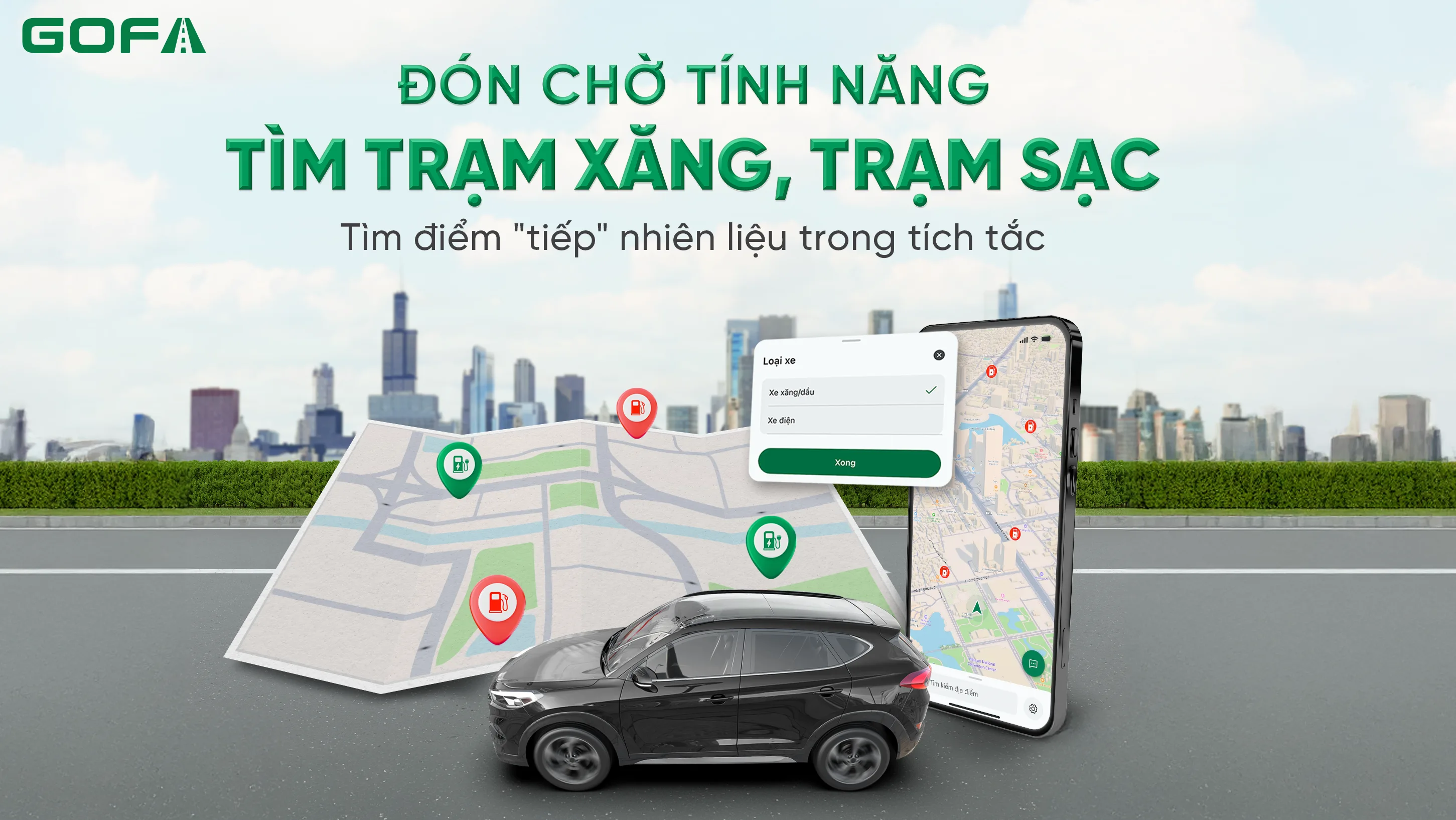Tìm kiếm trạm xăng trạm sạc
