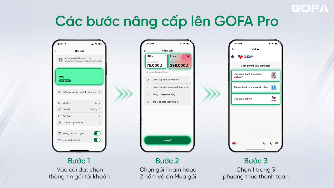 Các bước nâng cấp lên GOFA Pro