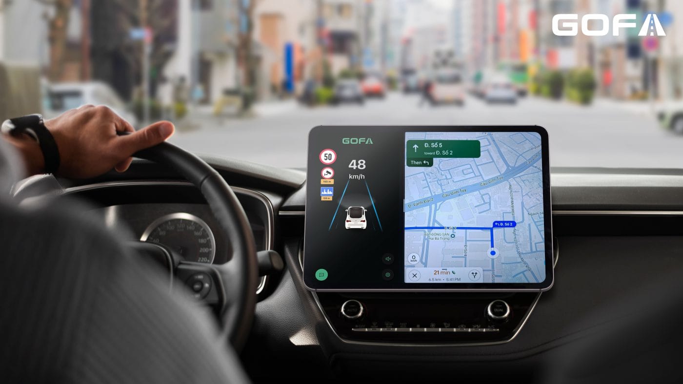 Chia đôi màn hình sử dụng chế độ không bản đồ GOFA kết hợp với Google Maps