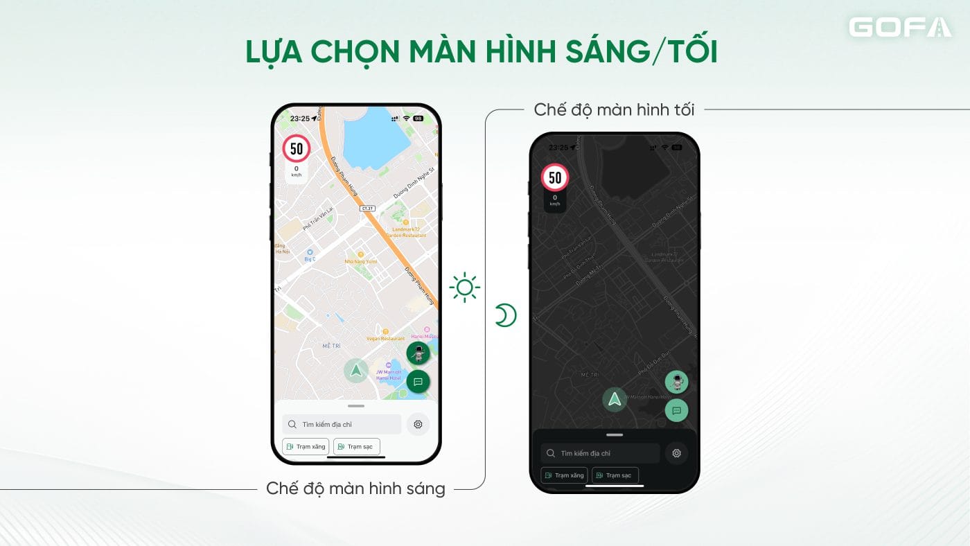 Lựa chọn màn hình sáng/tối theo sở thích