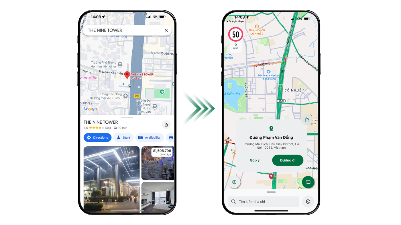 Chia sẻ vị trí từ Google Maps sang GOFA