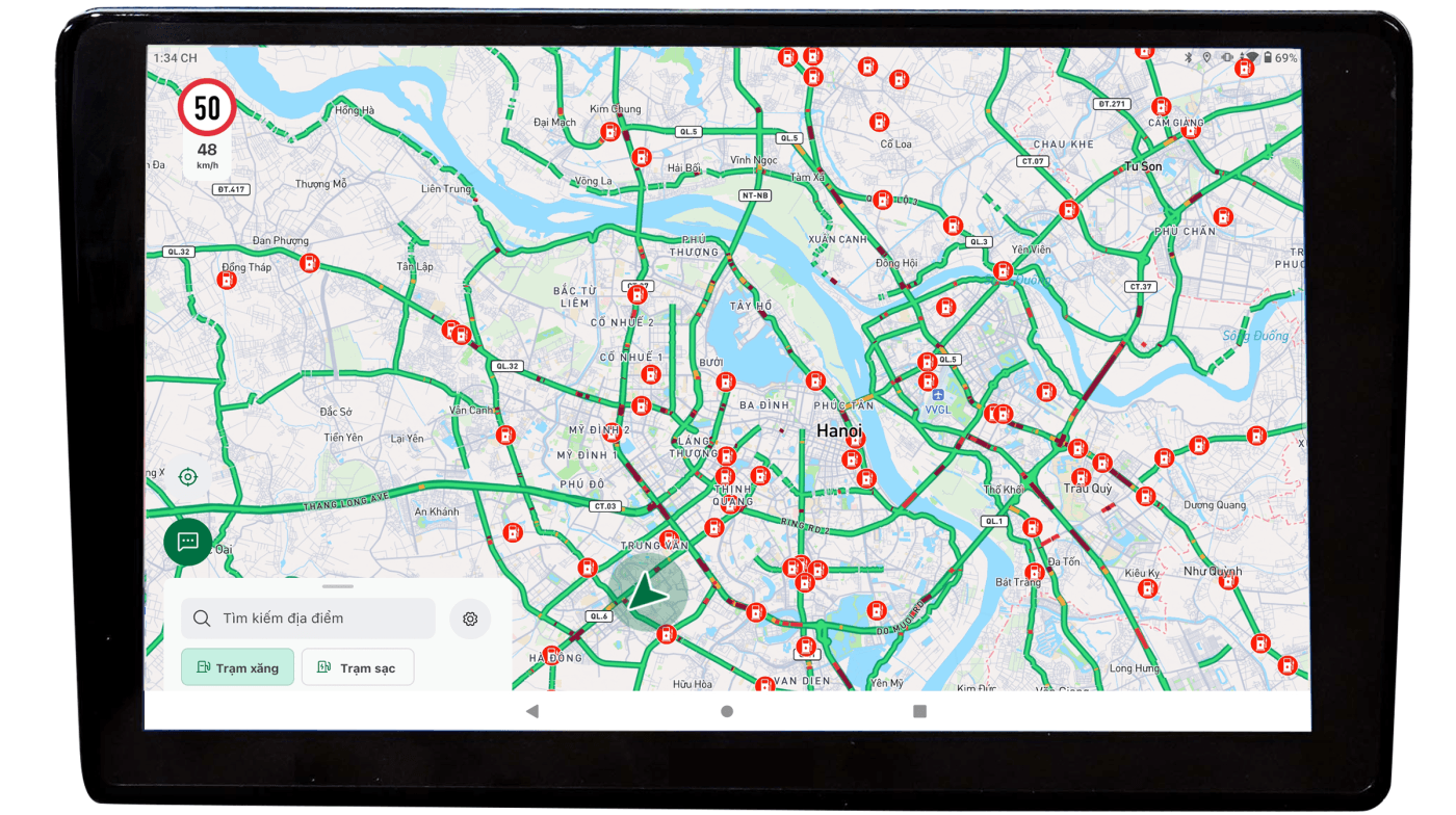 Tìm kiếm trạm xăng, trạm sạc